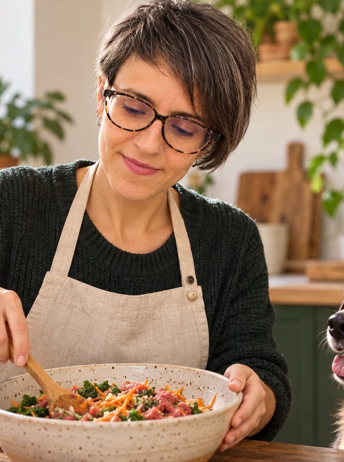 Retrato de Lourdes en la cocina
